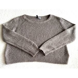 H&M Divided Sweater Women's Size Large Long Sleeve Round Neck Brown